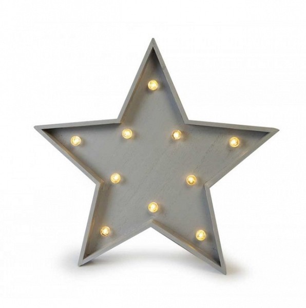 LED Hvězda 40cm - barva šedá