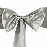 Saténové mašle na židle 220cm - SILVER