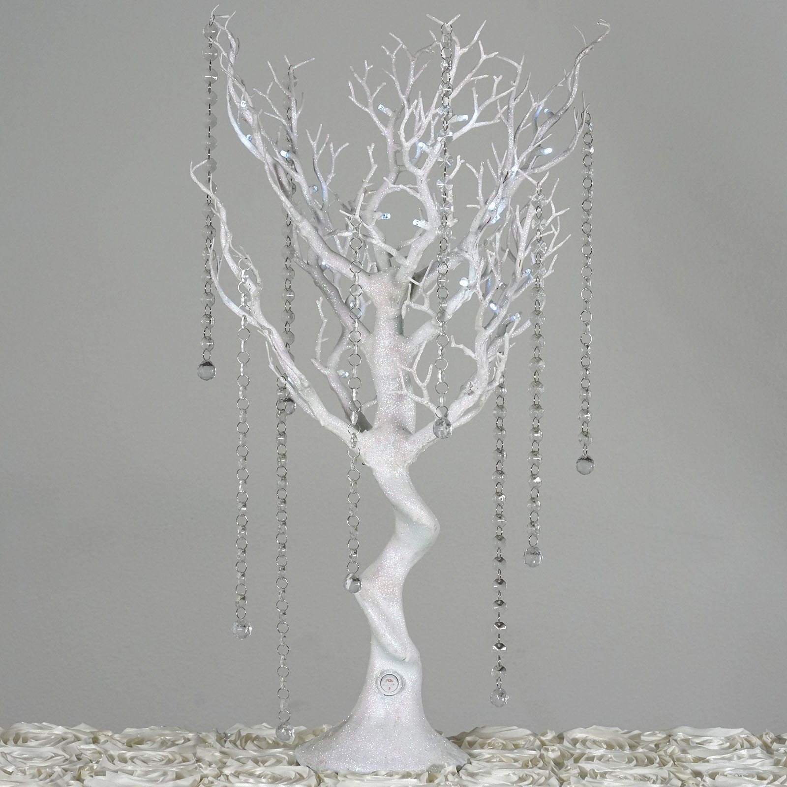 Bílý stromek s krystalem 80cm